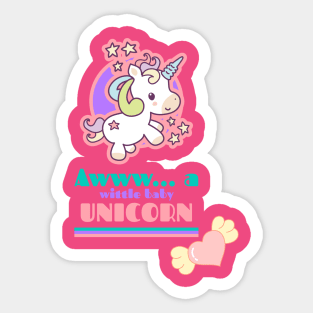 Awww... a wittle baby Unicorn Sticker